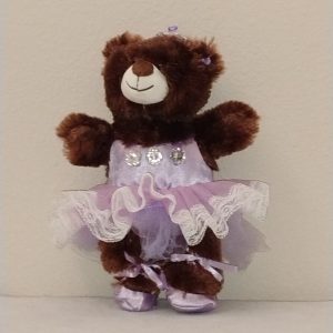 #14 Justina Ballerina Bear 12" Brown Bear Lilac