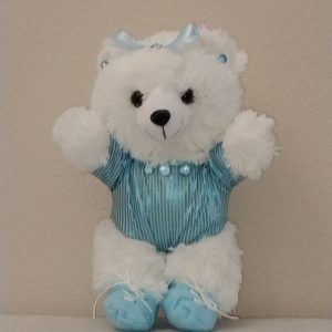 #16 Gina Gymnastics 15" Bear White Blue Costume
